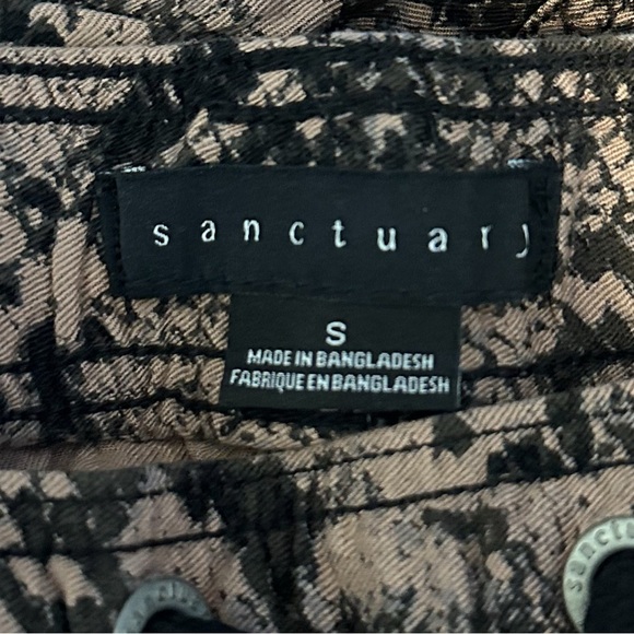 Sanctuary Lightweight Utility Reptile Snake Print Crop Pant Straight Leg Brown S - Picture 9 of 10